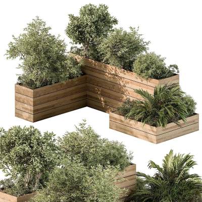 现代户外花箱 绿植盆栽